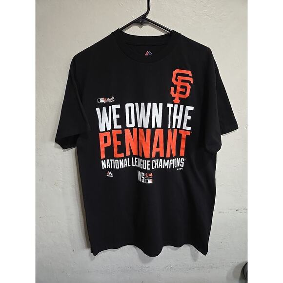 Majestic Giants We Own The Pennant T-Shirt National League Champions Large Black - Picture 2 of 8